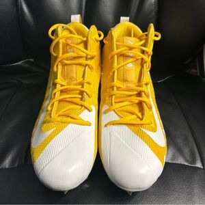 Nike Alpha Menace Pro White/Yellow  football Cleats 13M